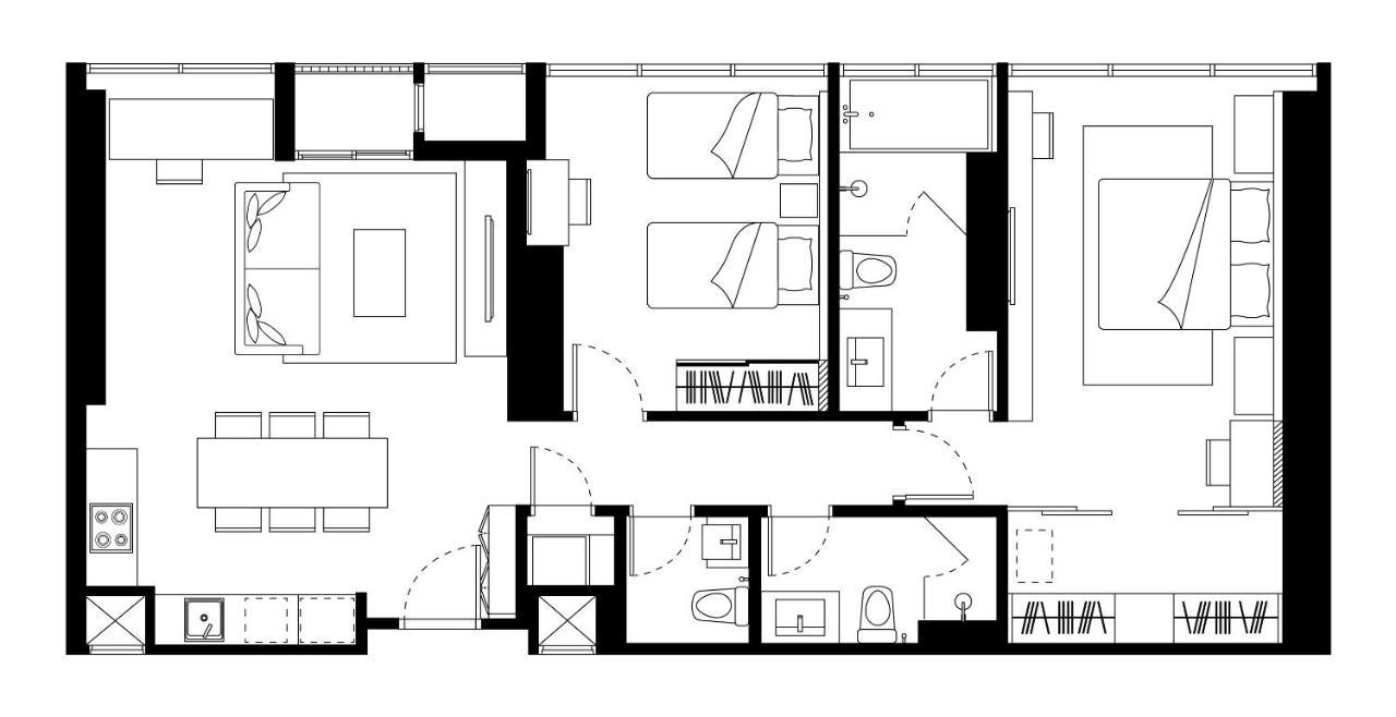 Somerset Rama 9 Bangkok Esterno foto A floor plan of a typical apartment